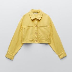Zara yellow cropped jacket. Size Medium.